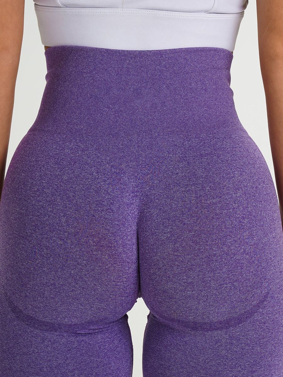 Sport Slim Shorts Seamless Leggings Purple / S
