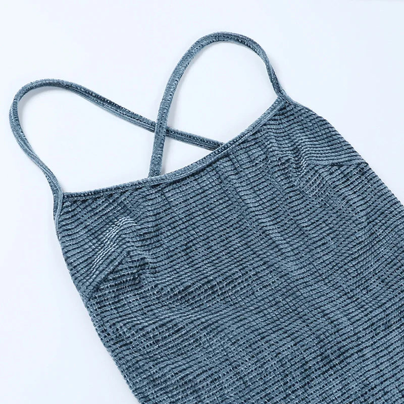 Beachwear Knit Sexy Spaghetti Strap Strapless Backless Lace Up Female Slip Holiday Club Bodycon