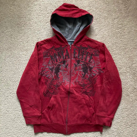 Joker Print Fleece Hoodie red 1 / M