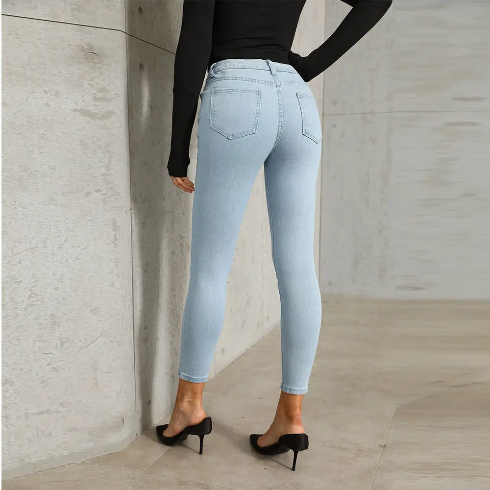 Stretch Skinny Women’s High Waisted Sexy Streetwears Pencil Fashion Elastici Denim Slim Casual Jean