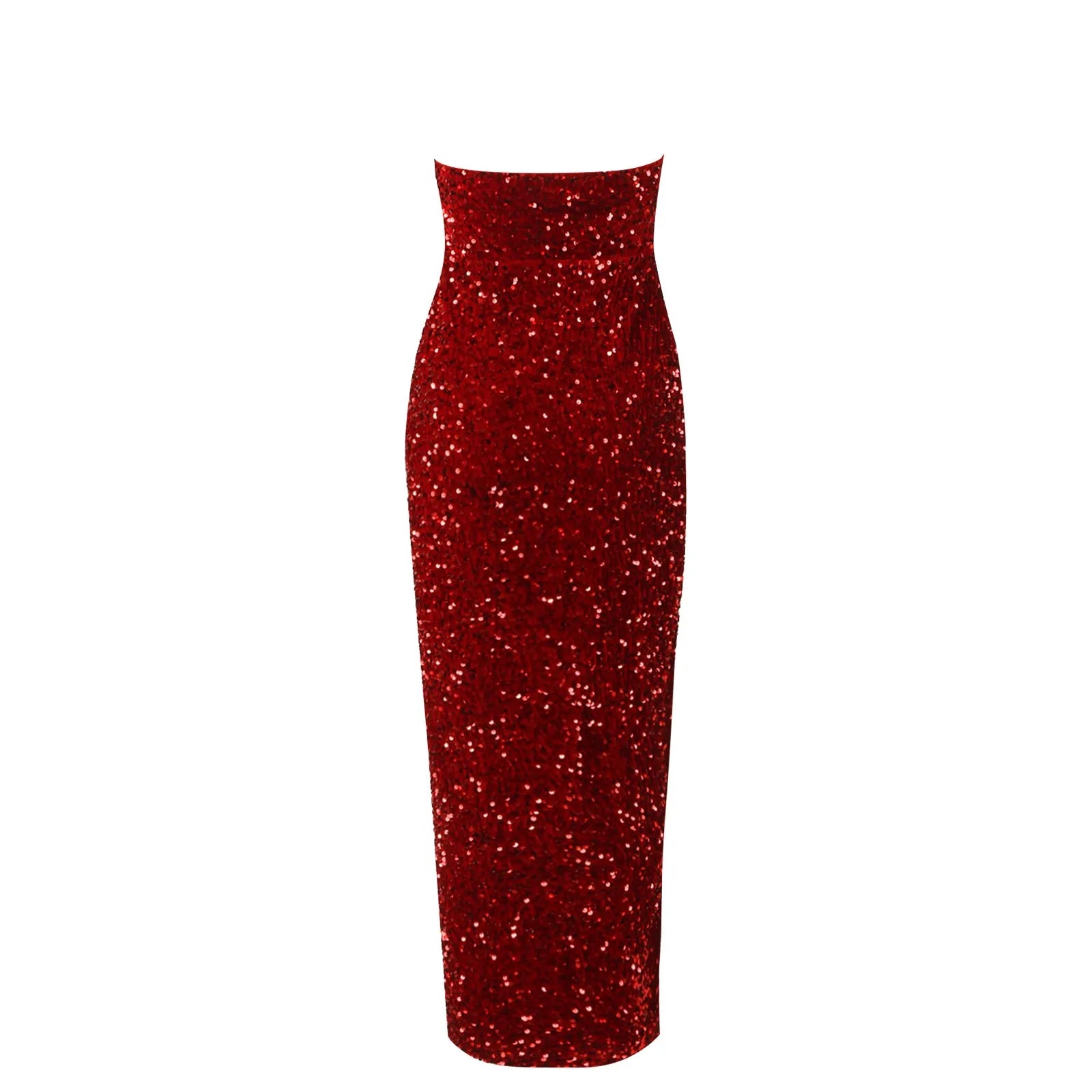 Summer Sequin Sexy High Slit Elegant Christmas Party Dress Dresses-L