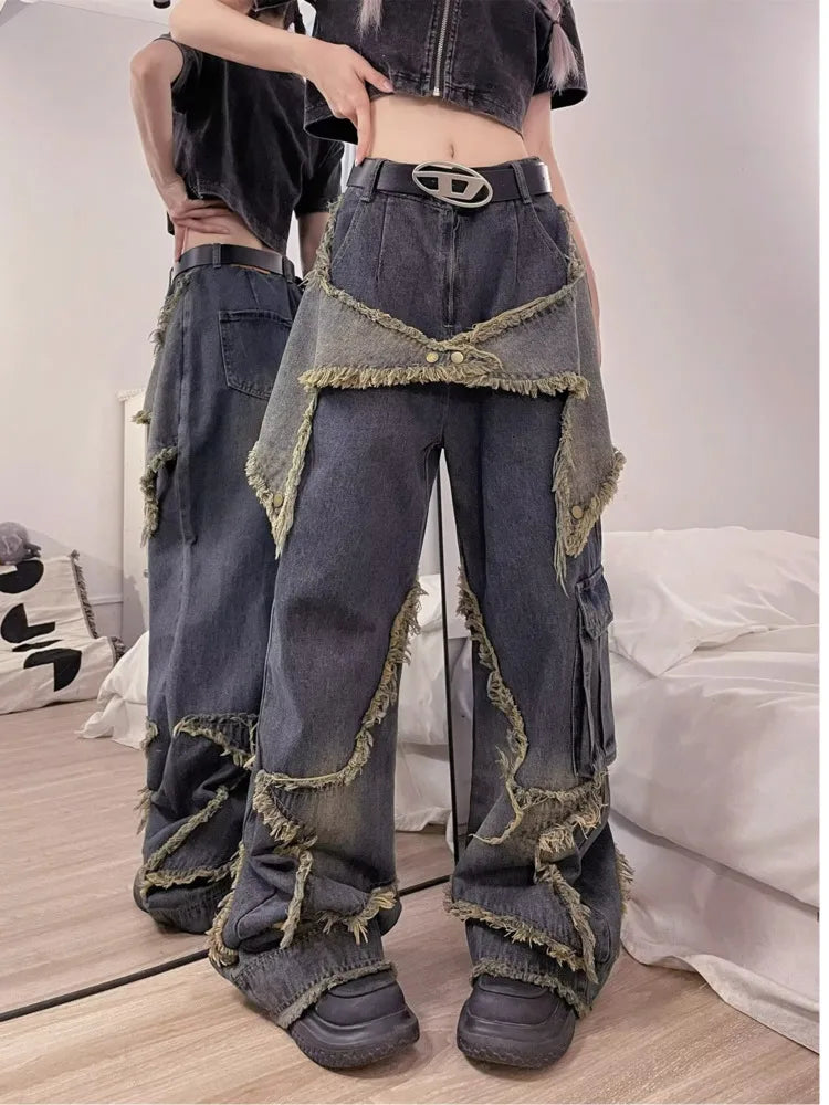 Unique Versatile Straight Leg High Waist Summer Loose Wide Vintage Style Women’s Jean