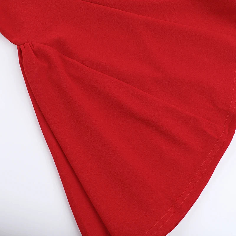 Wine Red Off Shoulder Christmas Party Dress With Pleated Detail Dresses-L