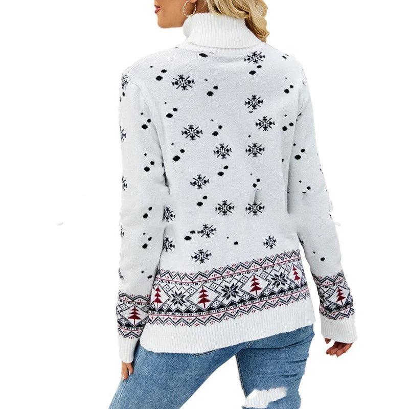 Christmas Deer Warm Knitted Long Sleeve Casual Ugly Blouse Sweater Sweaters-L