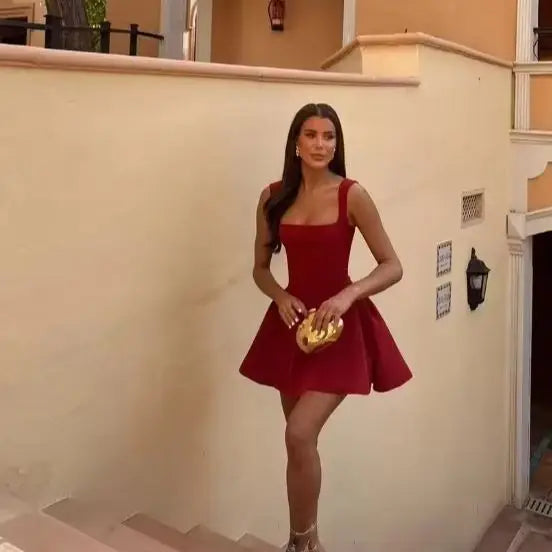 Elegant Slim Sleeveless Sexy Chic Christmas Party Dress Dresses-L