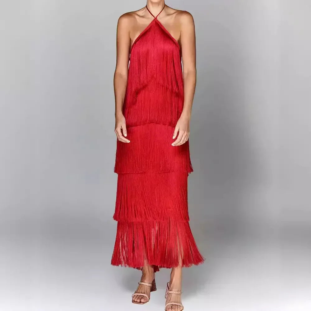 Sleeveless Halter Split Party Dress Partydress-241208