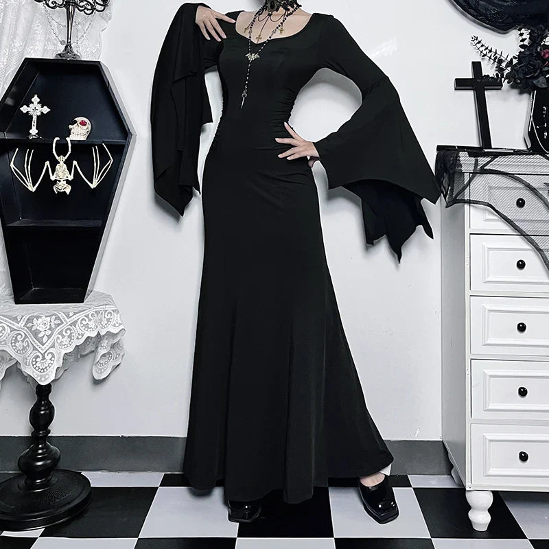 Slender Gothic Autumn Everyday Comfort Long Dress