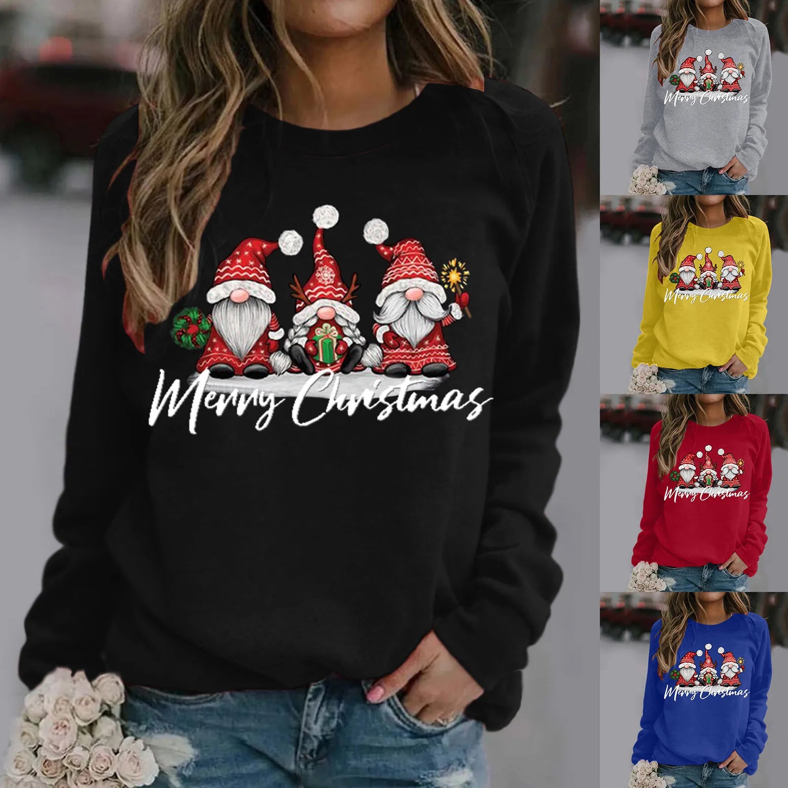 Merry Christmas All Season Fashion New Design Long Sleeve Hoodie Hoodies-L