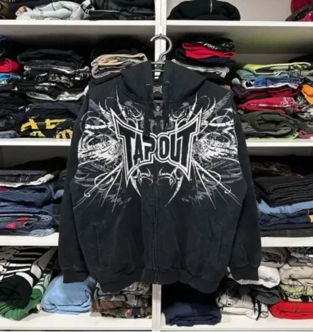 Skull Retro Zipper Hoodie black 5 / S