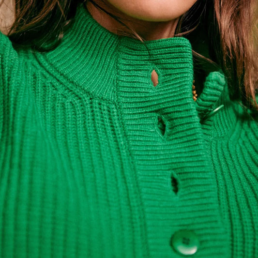 Cozy Warm Jacquard Long Sleeve Button Female Casual Christmas Sweater Sweaters-L