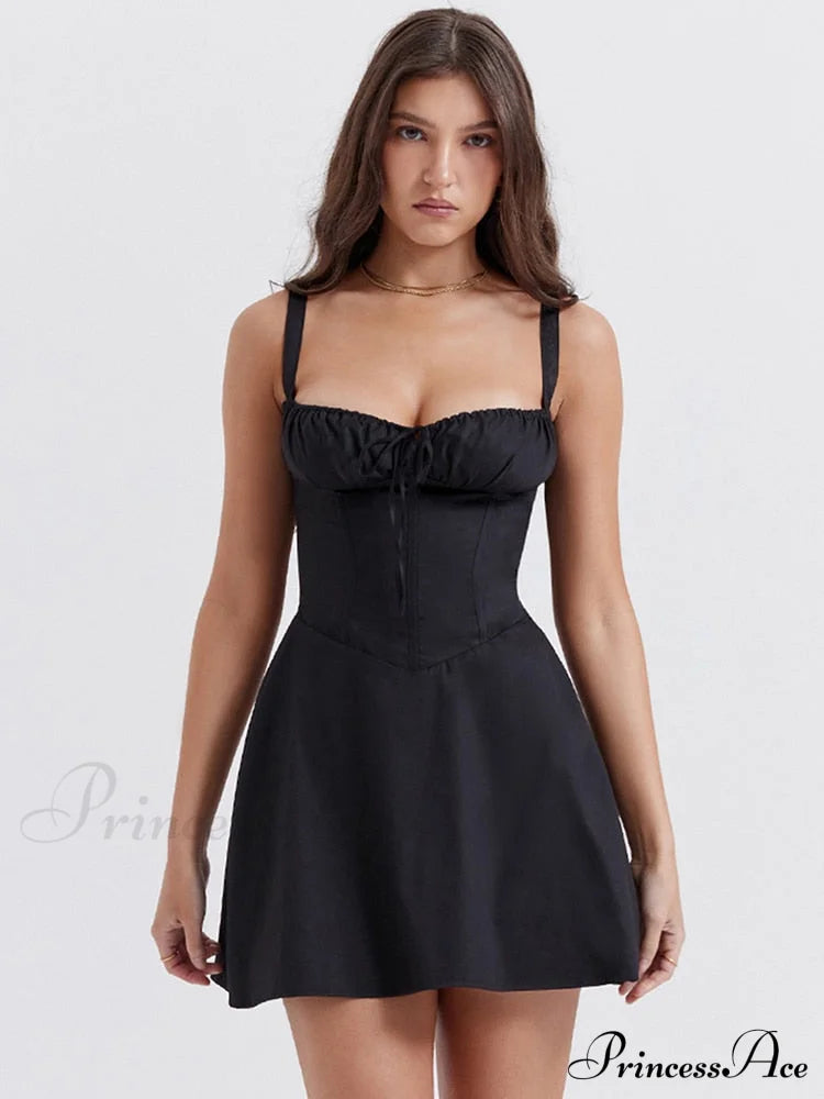 A-Line Party Up Backless Women’s Festive Spaghetti Sleeveless Sexy - Lace Mini Robe Strap Gown