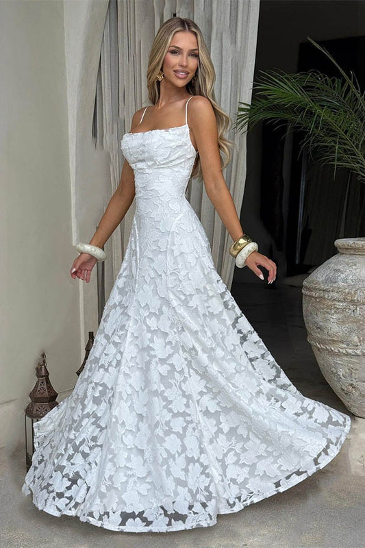 Robe longue bohème en mousseline dos nu