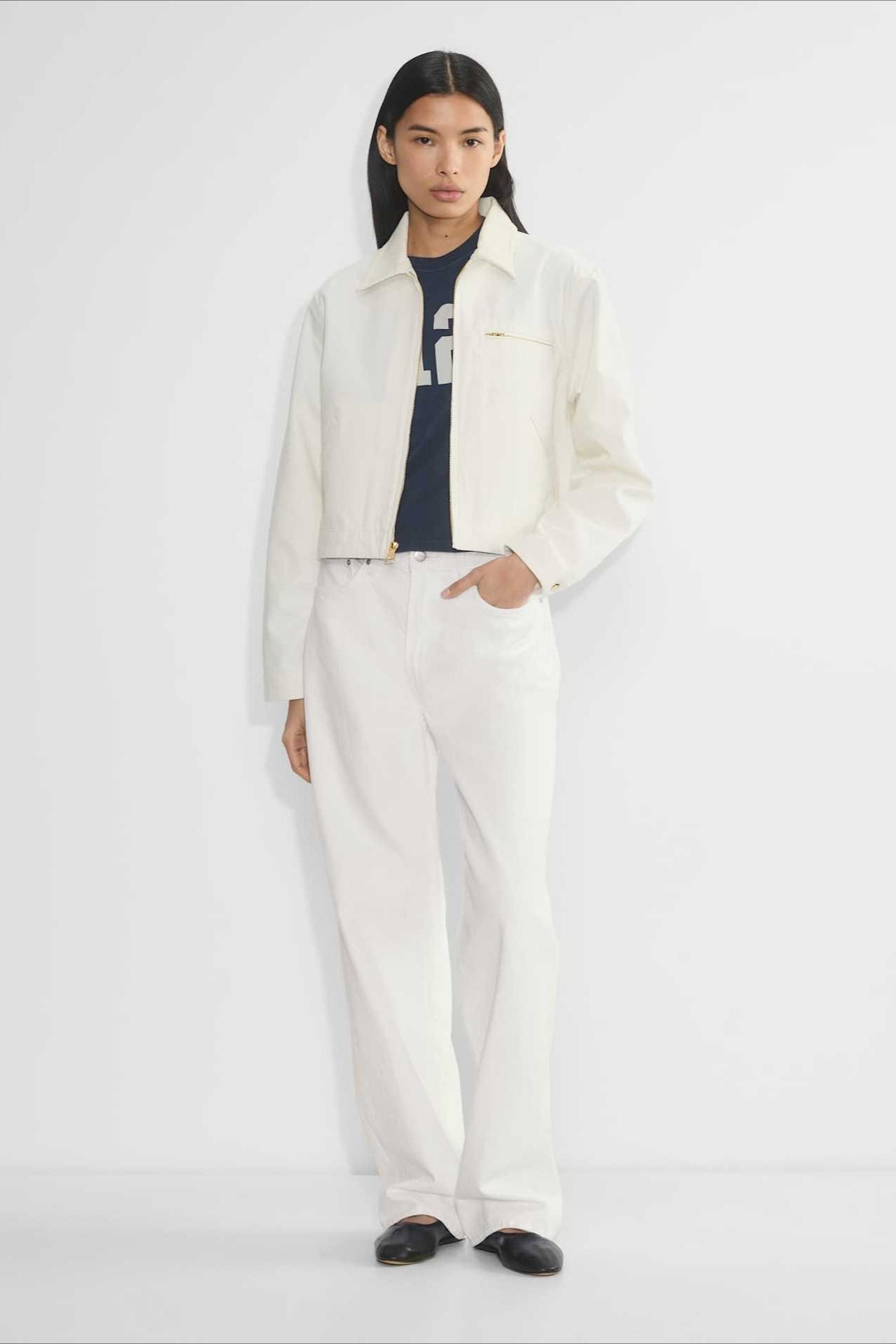 Cropped Utility Workwear Jacket S / Ivory