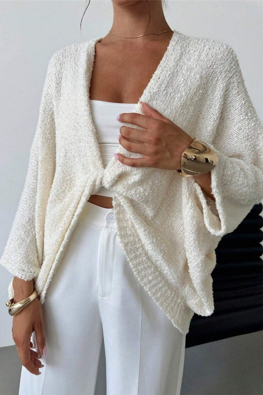 Draped Open Front Wrap Sweater