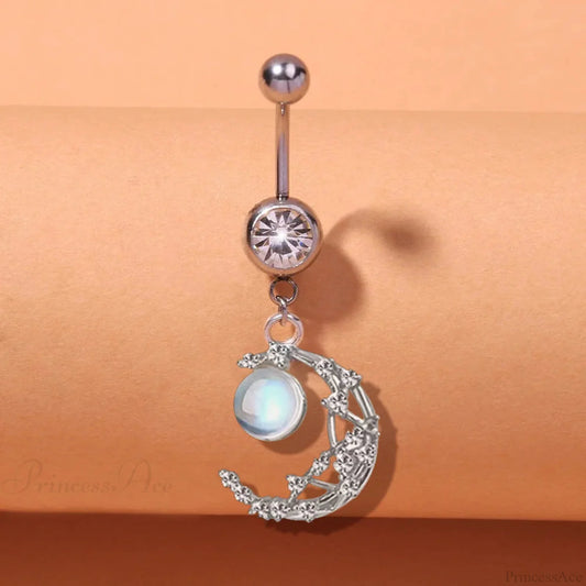 AB Butterfly Lunar Pink Gothic Belly Ring