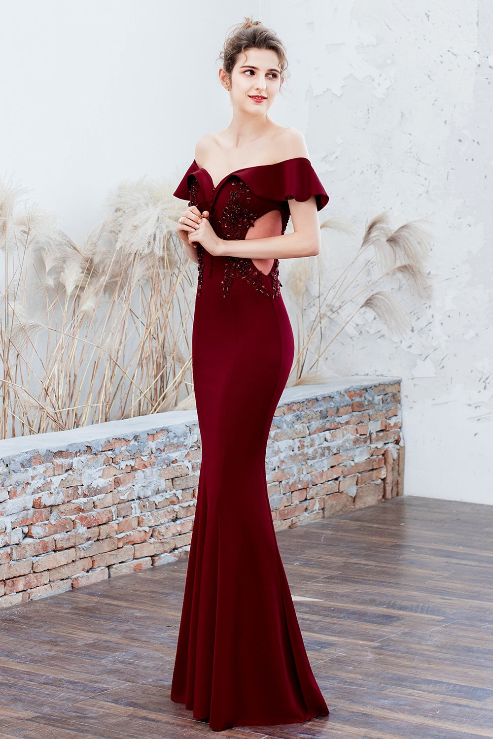 Elegant Off Shoulder Bodycon Formal Dress