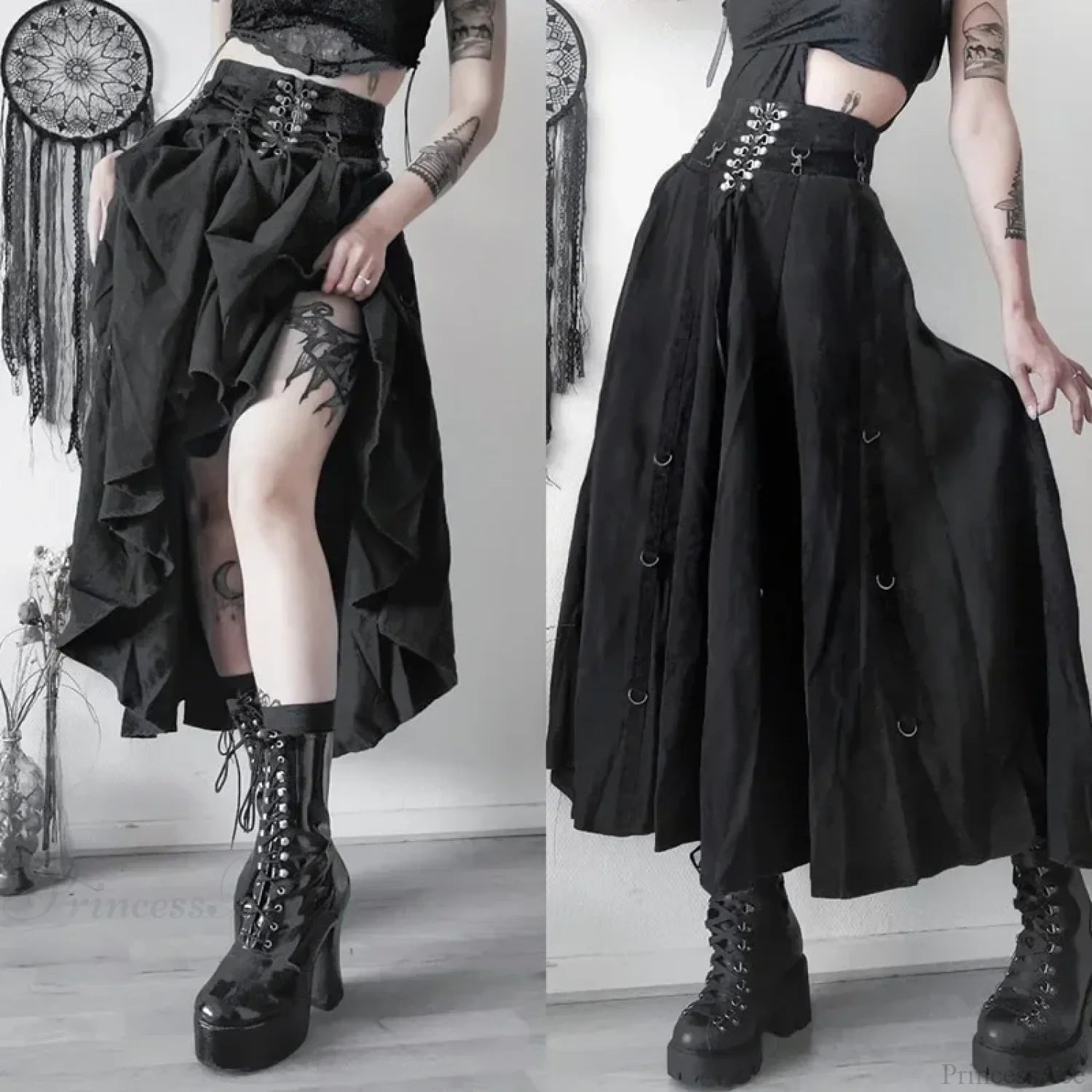 Acubi Black Swing A-line Skirt