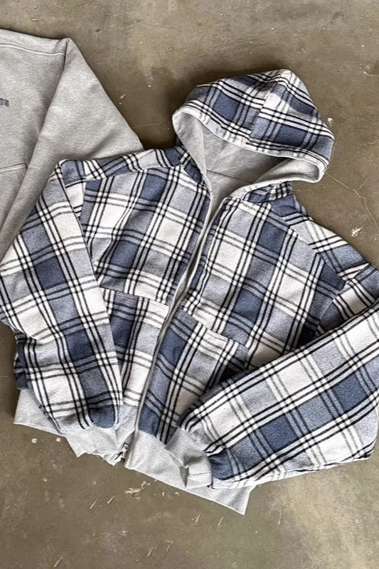 Plaid Zip Hoodie