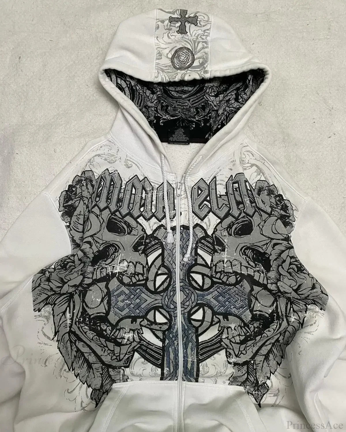 Affliction Gothic Skull Zipper Hoodie