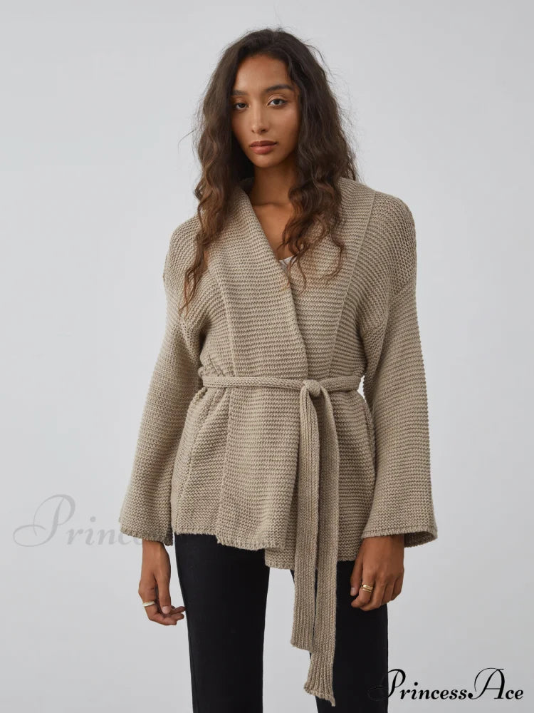 All I Graceful Wanted Tie Cardigan Sweaters-L