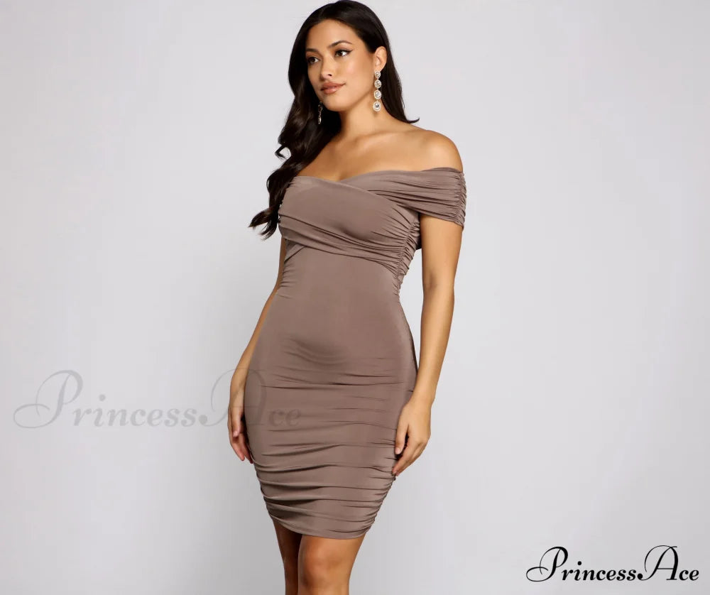 Alluring And Chic Off-The-Shoulder Mini Dress - Lady Occasions