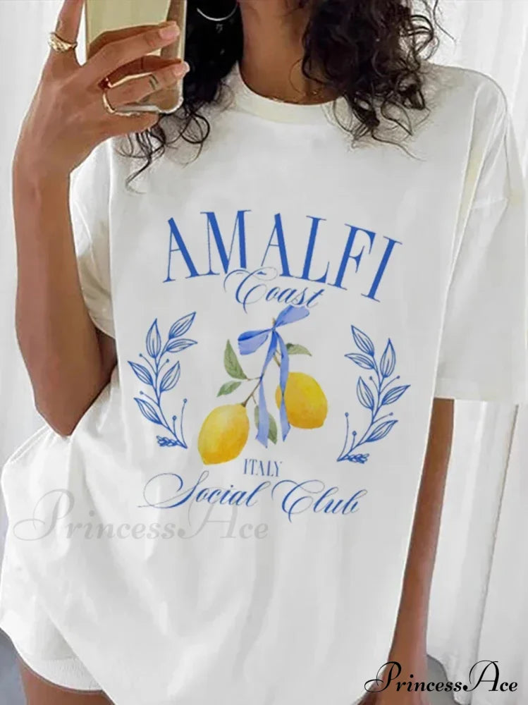 Amalfi Cost Stylish Graphic Tee Letter Printed