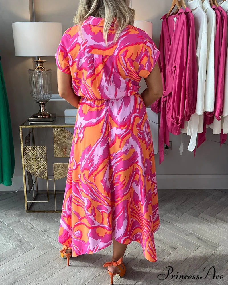 Amber Pink And Orange Dress Casual Dresses