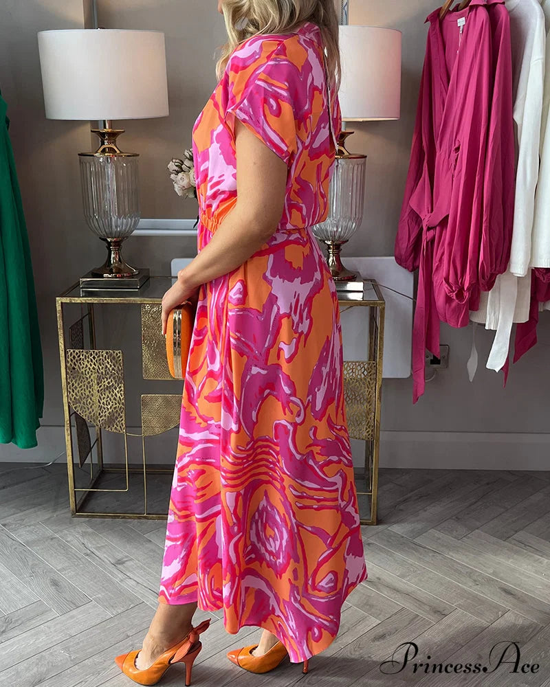 Amber Pink And Orange Dress Casual Dresses