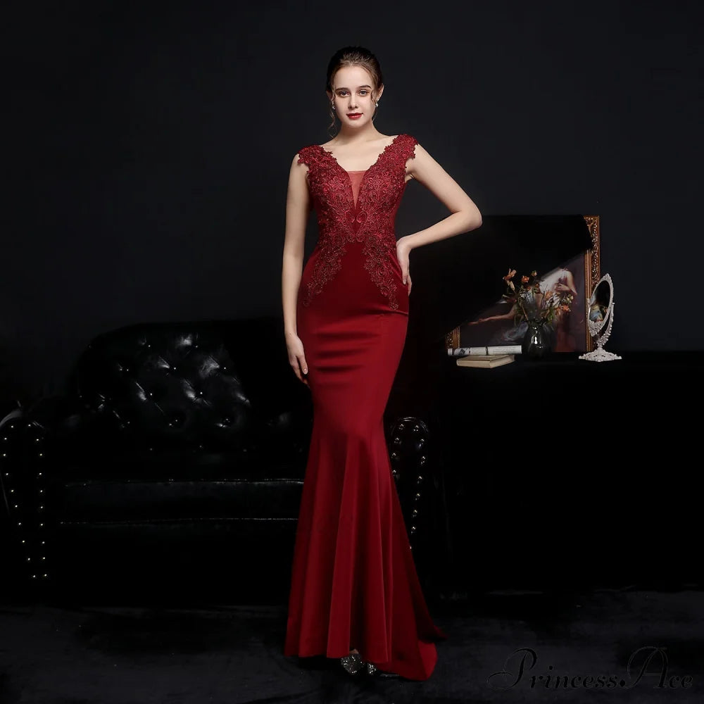 Amelia embroidered sequined fishtail dress - Lady Occasions