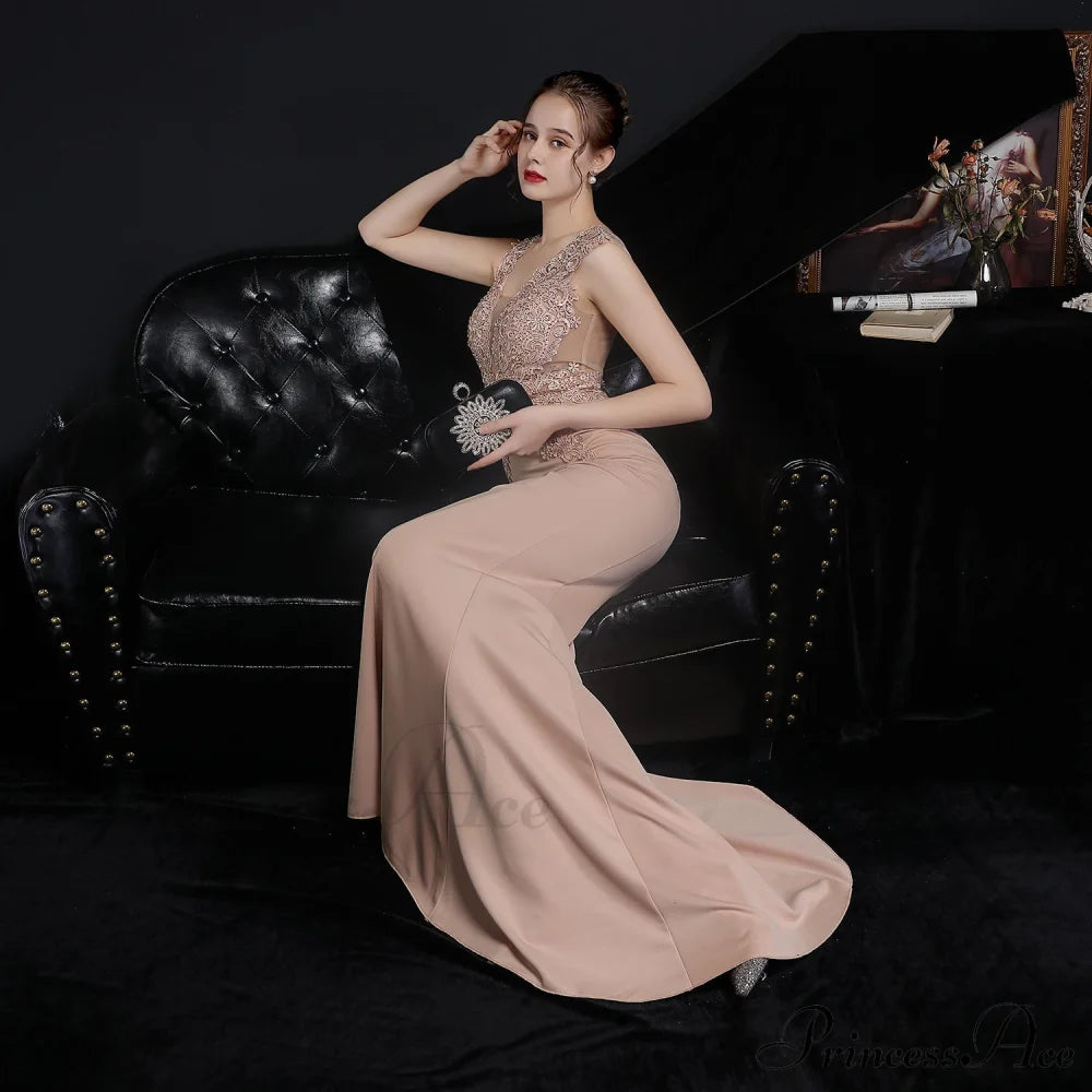 Amelia Embroidered Stylish Sequined Fishtail Dress S.o. Long Dresses