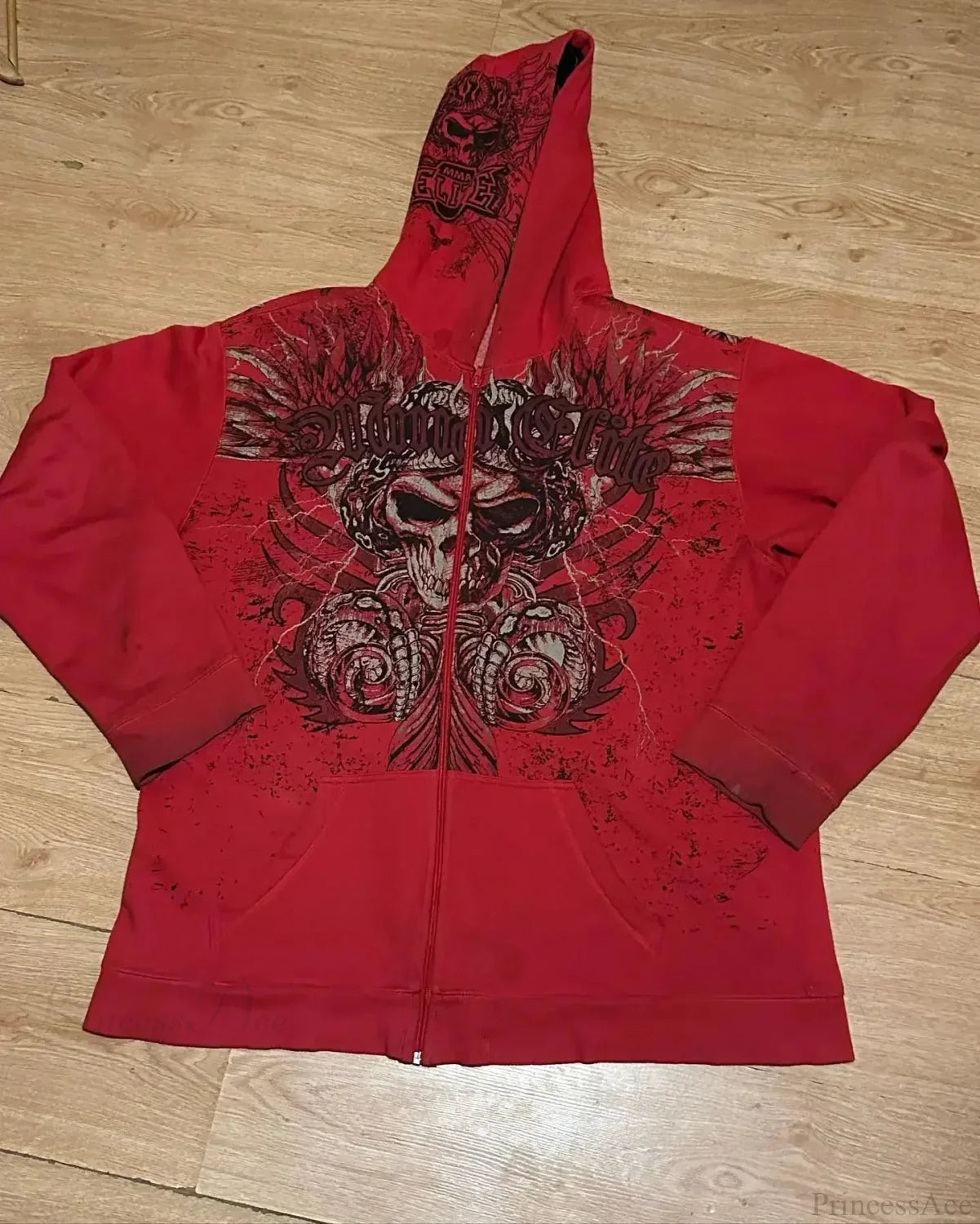 American Gothic Zipper Hoodie red2 / S