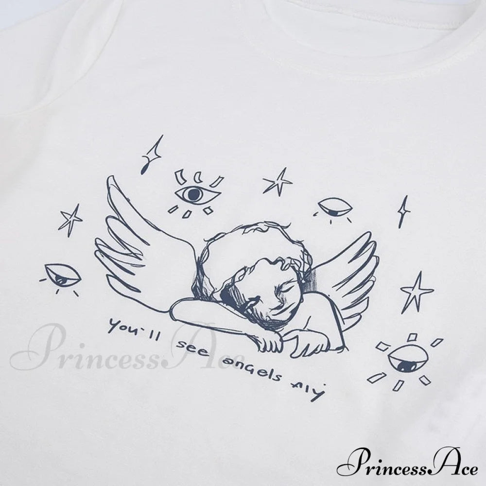 Angles Graphic Stylish White Tee