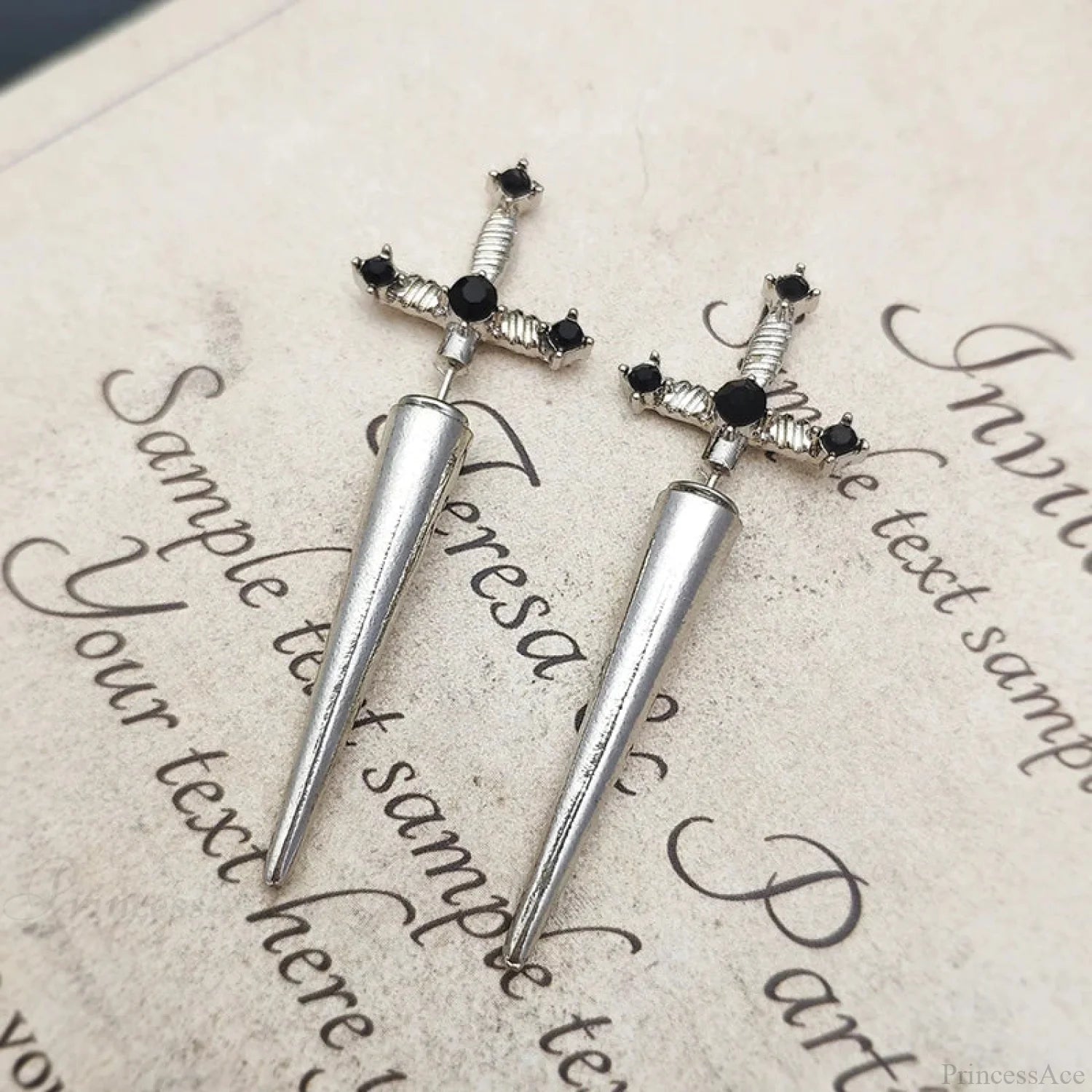 Antique Dim Gothic Blade Stiletto Earring color3