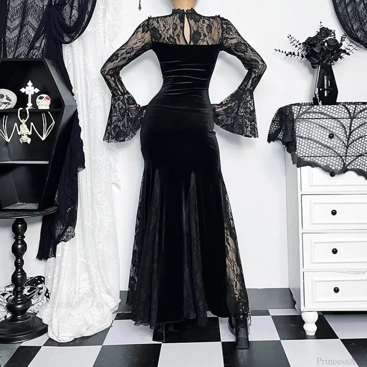 Antique Lace Trumpet Slim Midi Attire