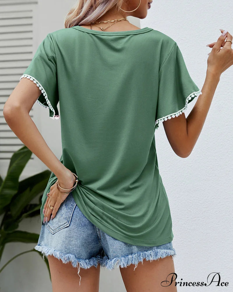 Arm Brief Neck Round T-Shirt T-Shirts