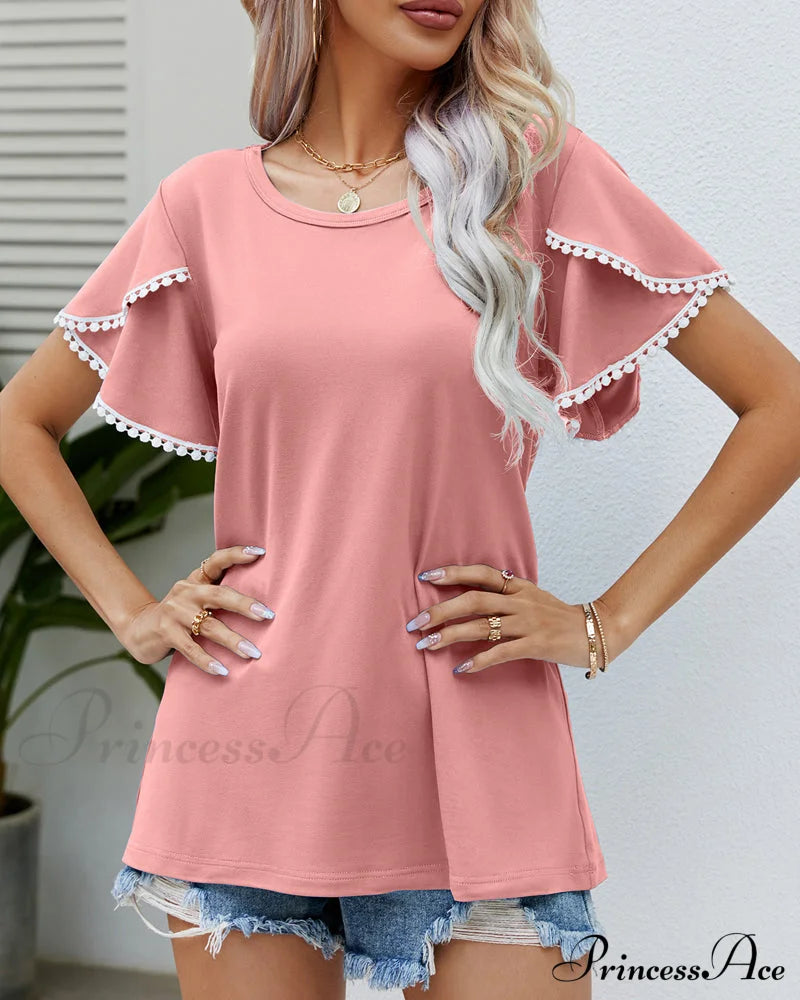 Arm Brief Neck Round T-Shirt T-Shirts