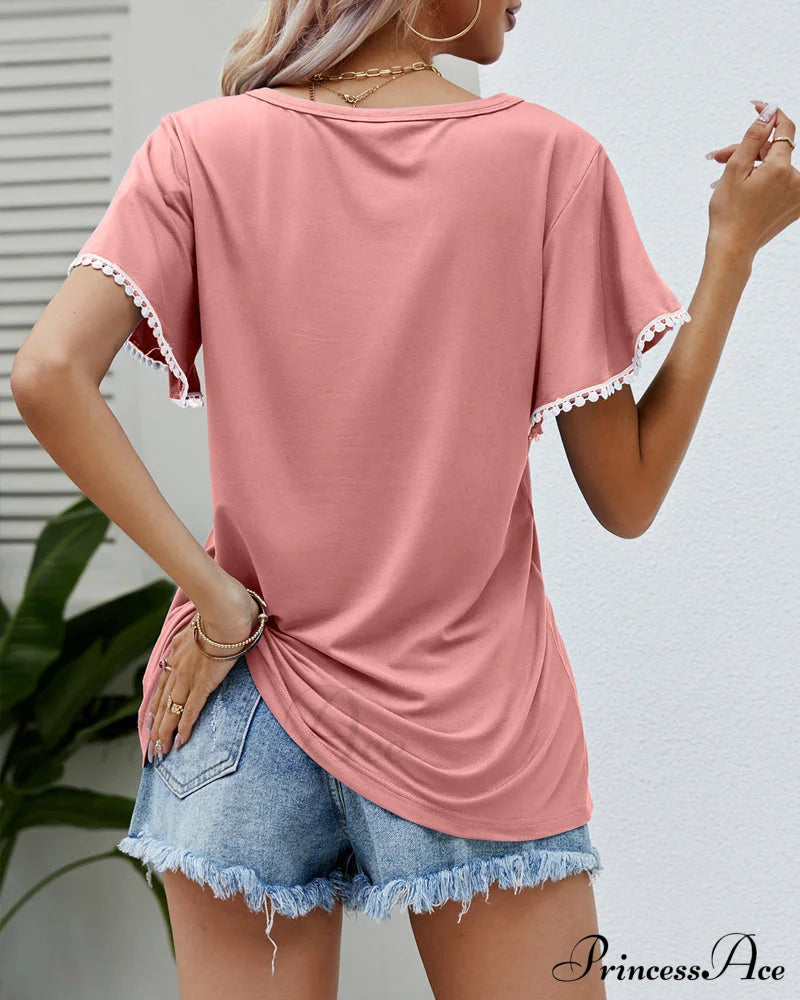 Arm Brief Neck Round T-Shirt T-Shirts