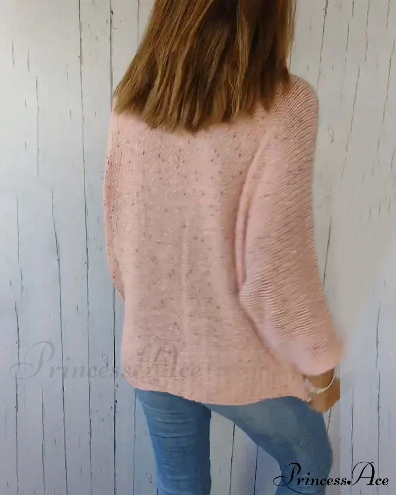 Arm Casual Three-Quarter Pullover Sweaters-L