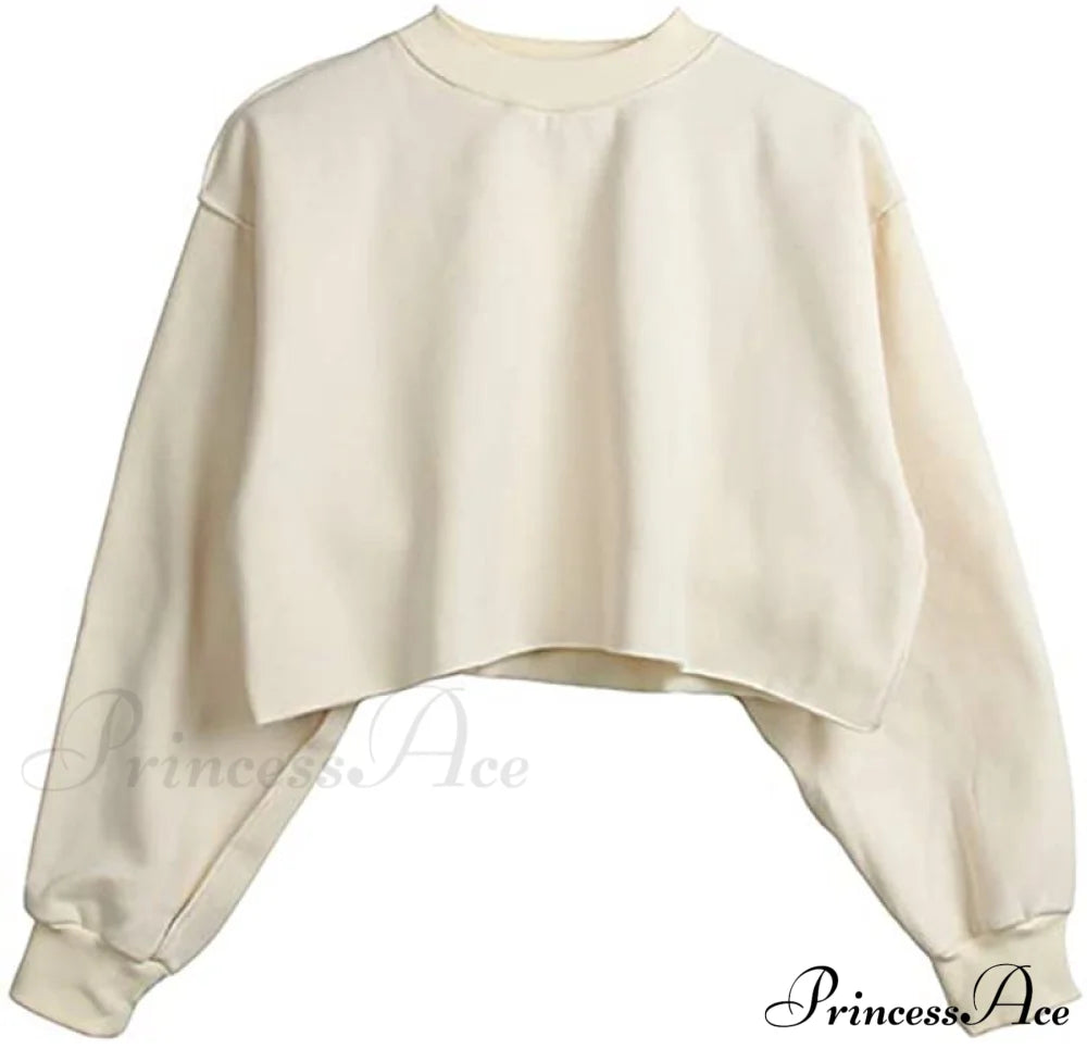 Arm Loose Hoodie Oversized Size Crop Fit - Long Cotton Harajuku Streetwear Casual Plus Women’s