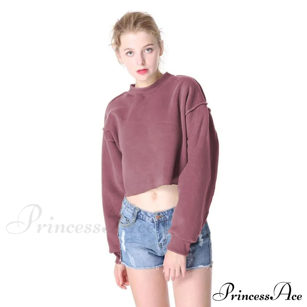 Arm Loose Hoodie Oversized Size Crop Fit - Long Cotton Harajuku Streetwear Casual Plus Women’s