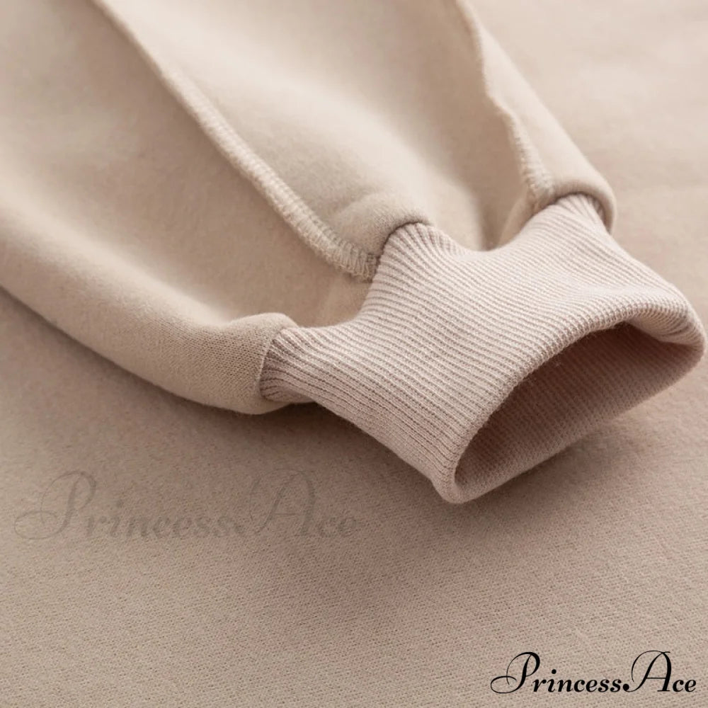 Arm Loose Hoodie Oversized Size Crop Fit - Long Cotton Harajuku Streetwear Casual Plus Women’s