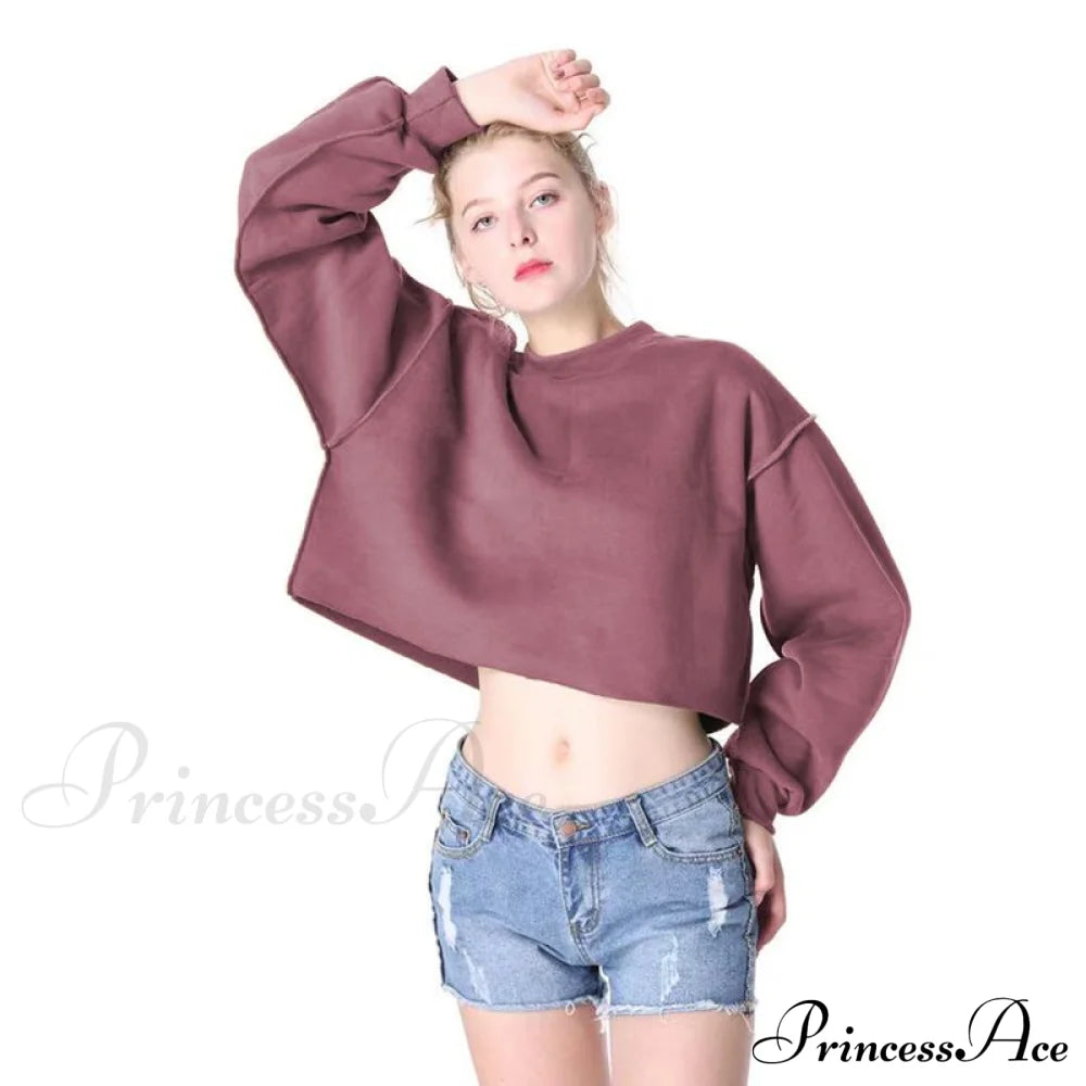 Arm Loose Hoodie Oversized Size Crop Fit - Long Cotton Harajuku Streetwear Casual Plus Women’s