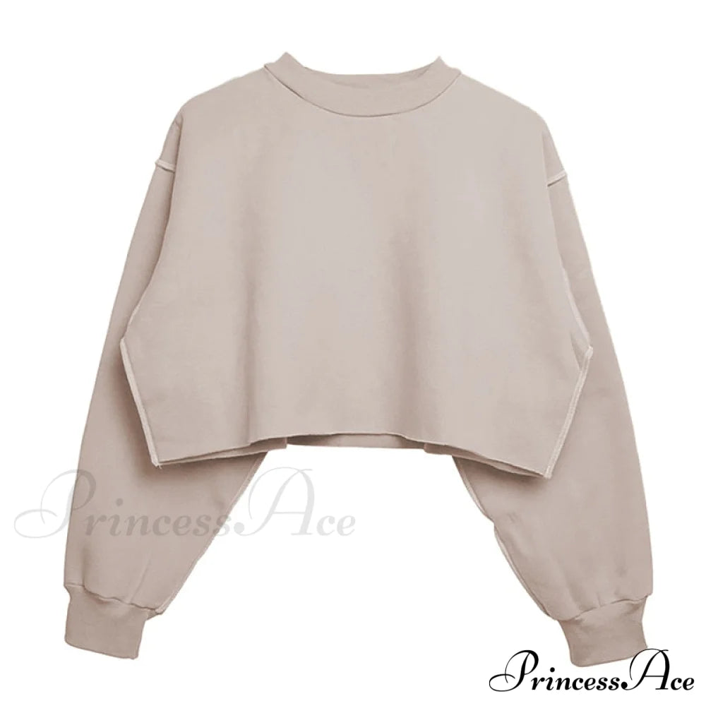 Arm Loose Hoodie Oversized Size Crop Fit - Long Cotton Harajuku Streetwear Casual Plus Women’s