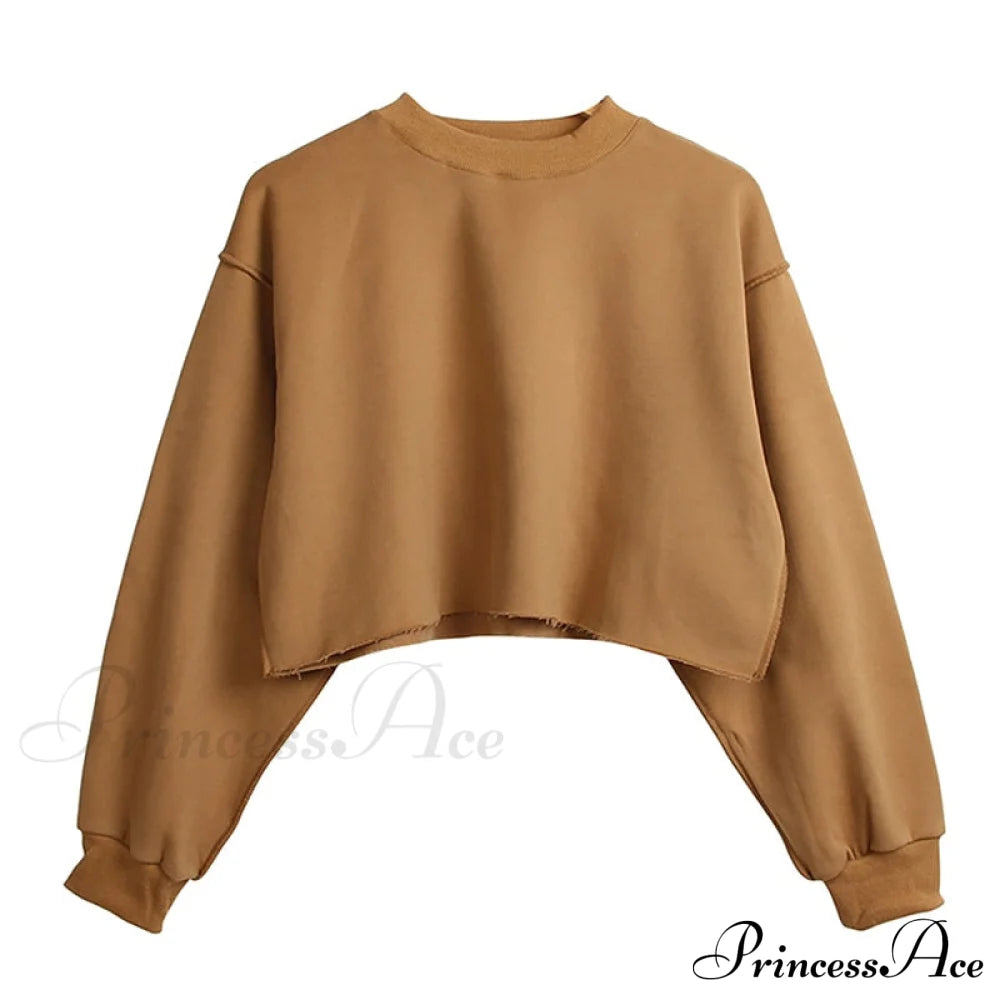 Arm Loose Hoodie Oversized Size Crop Fit - Long Cotton Harajuku Streetwear Casual Plus Women’s