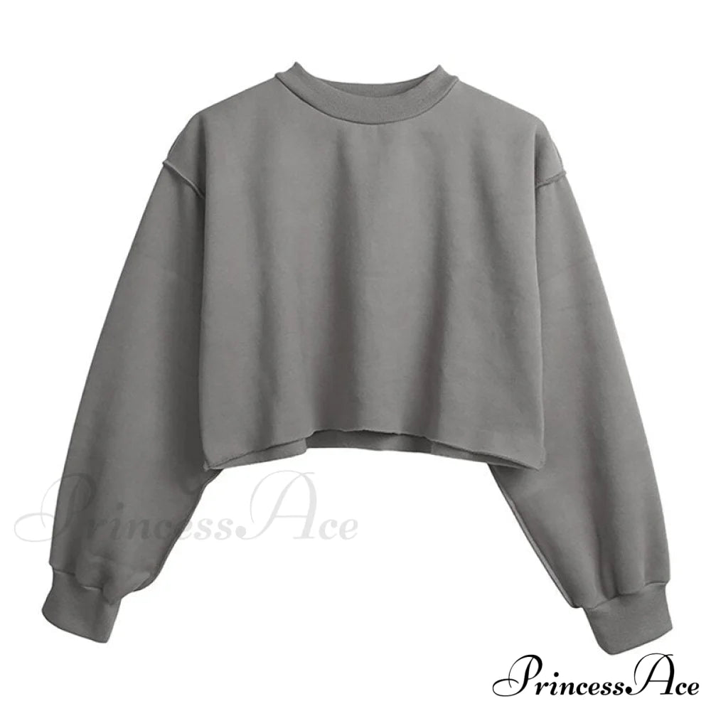 Arm Loose Hoodie Oversized Size Crop Fit - Long Cotton Harajuku Streetwear Casual Plus Women’s