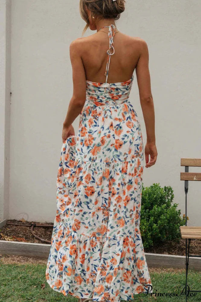 Asiah Halter Stylish Neck Maxi Dress