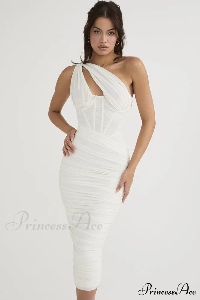 Asymmetric Cutout Midi Dress | Dress In Beauty
