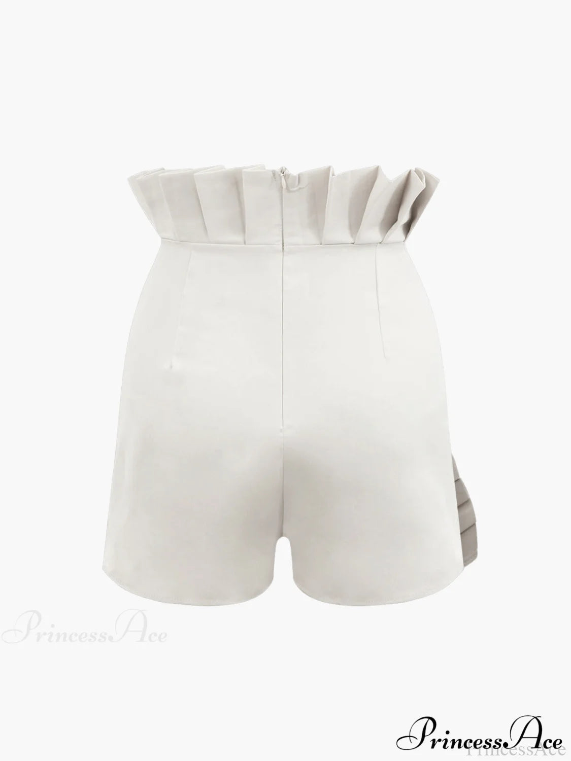 Asymmetric Pleated Graceful Zip Shorts
