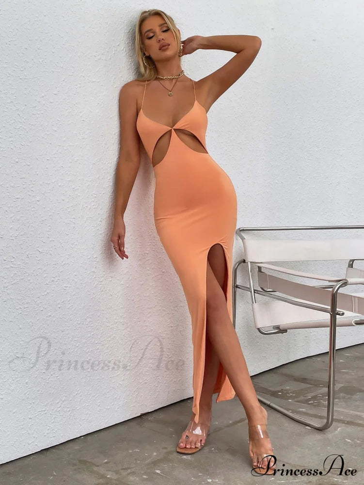 Asymmetrical Neck Glitter Trendy Strap Cut Out Dress Dresses