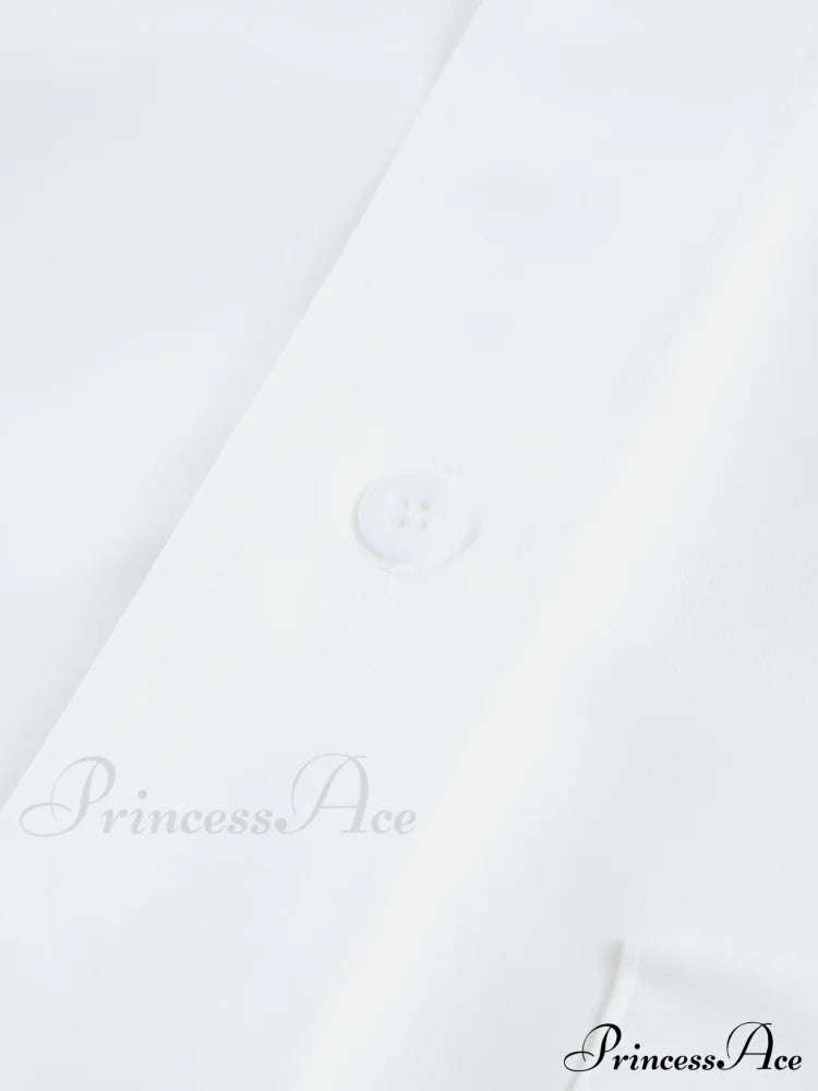 Asymmetrical Pocket Button Trendy Collar Crop Shirt Shirts